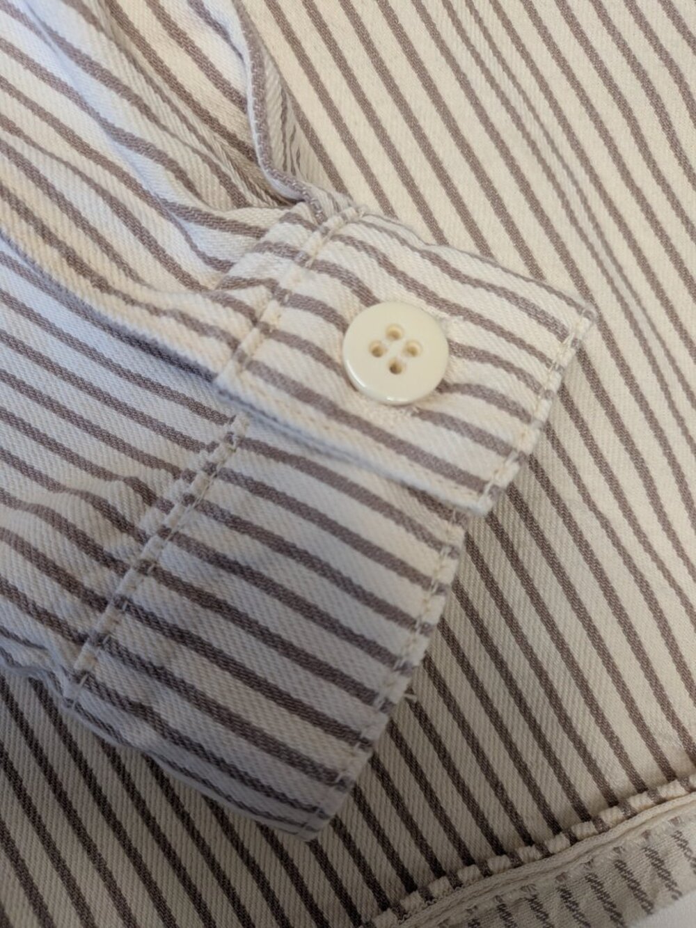 Stan Ray Khaki Hickory Stripe Painters Pop Over Shirt Boxy Utility Workwear XL - Picture 5 of 7